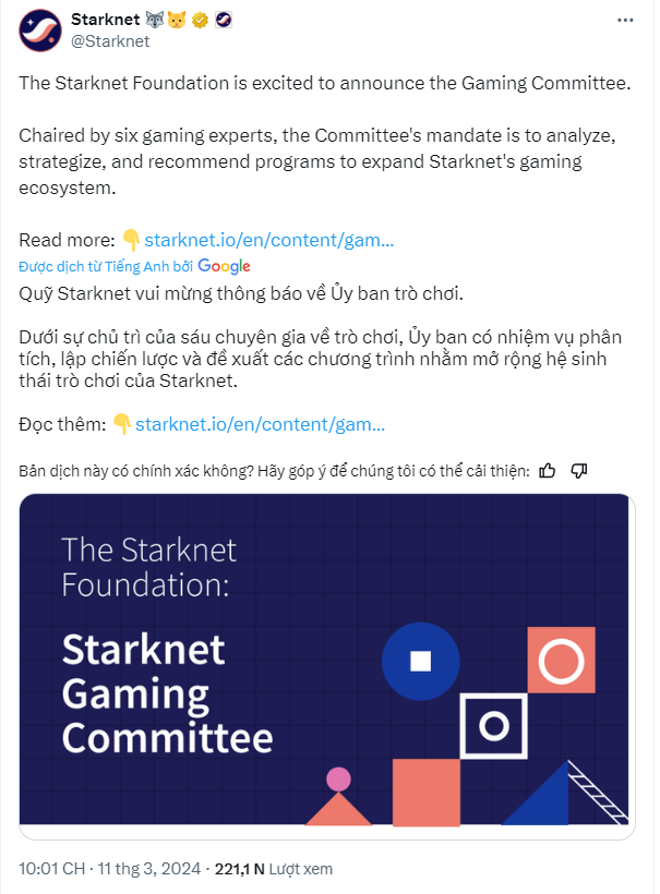 Starknet (STRK) lập quỹ phát triển GameFi