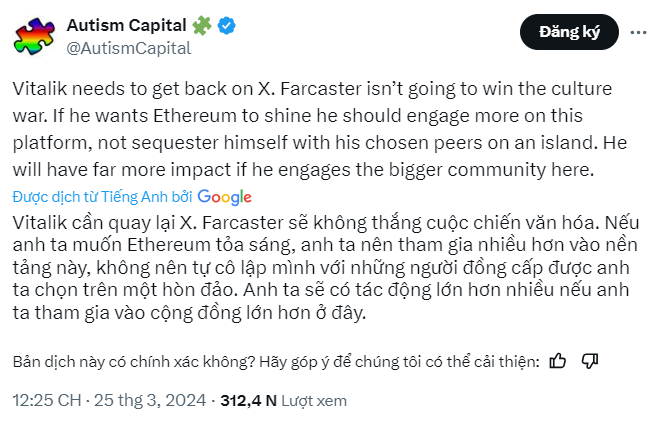 Cộng đồng kêu gọi Vitalik Buterin quay lại với Twitter