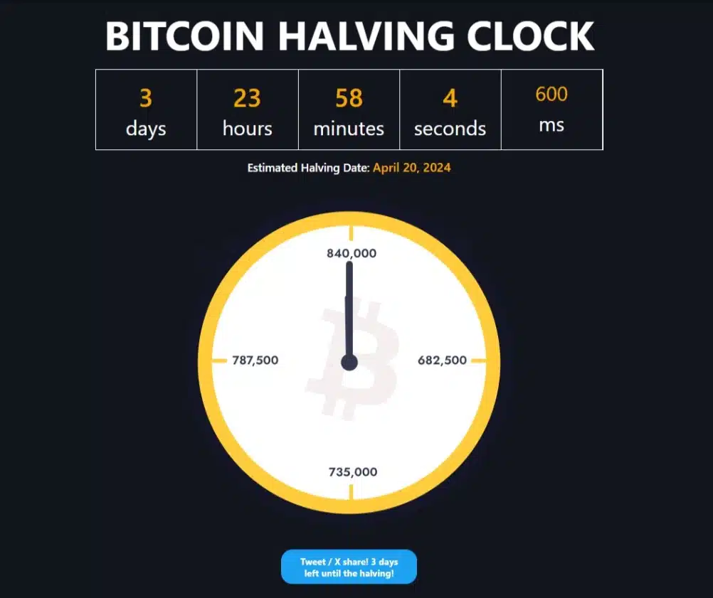 Bitcoin Halving Clock