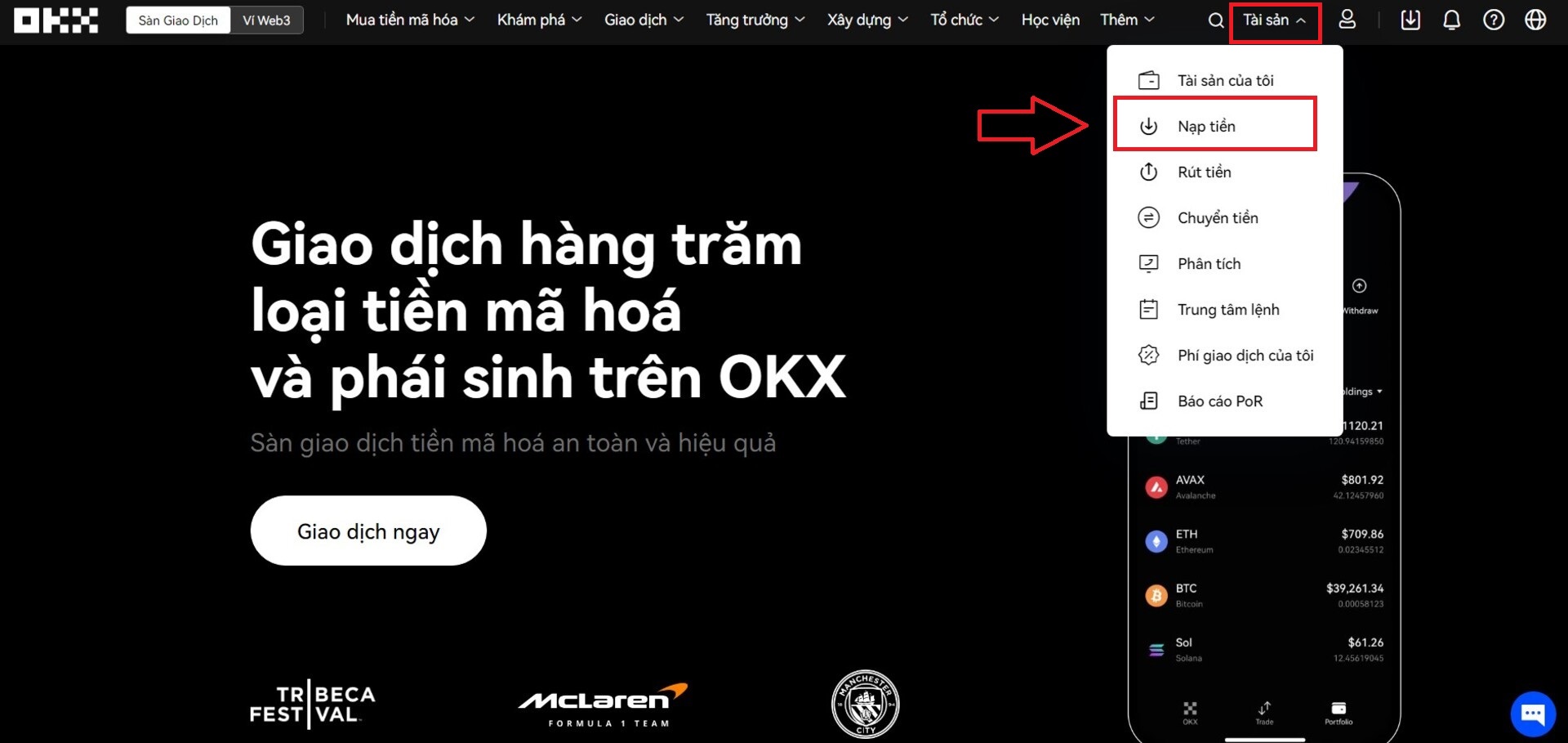 Hướng dẫn cách nạp tiền sàn OKX