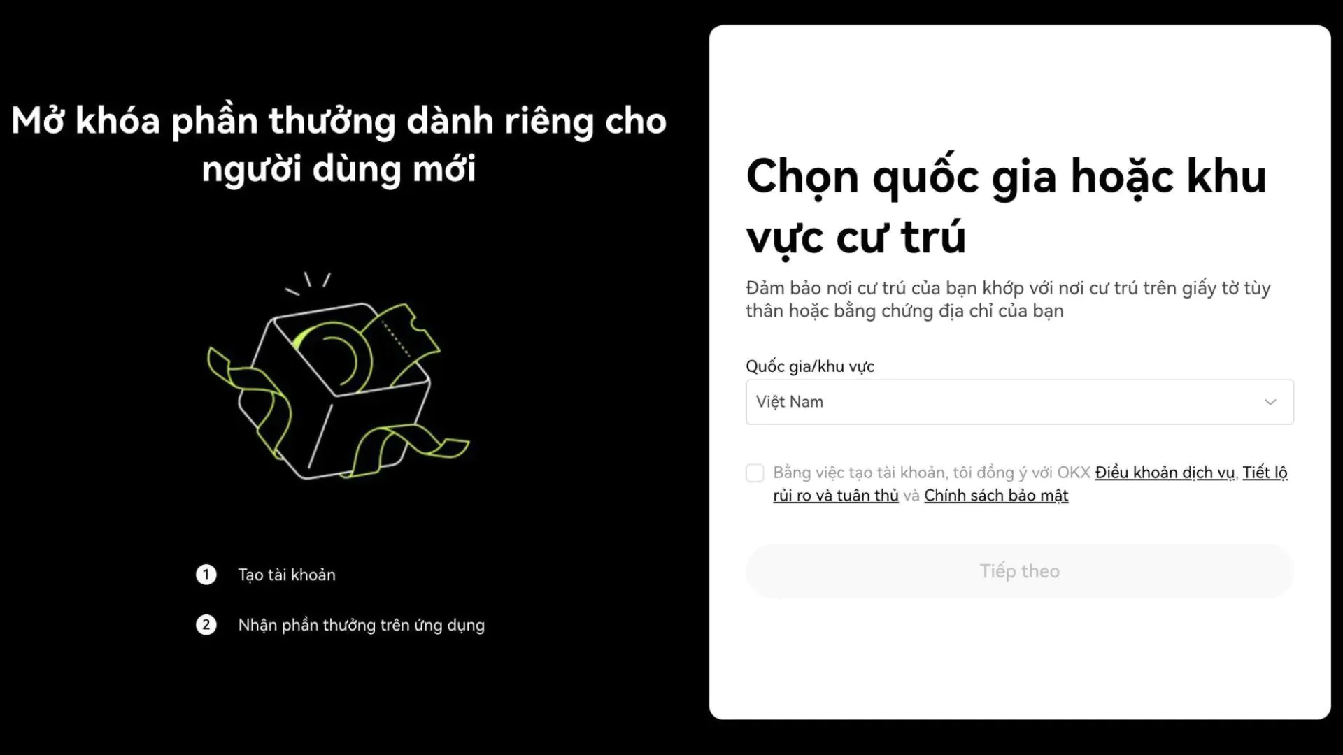 Chọn quốc gia hoặc khu vực