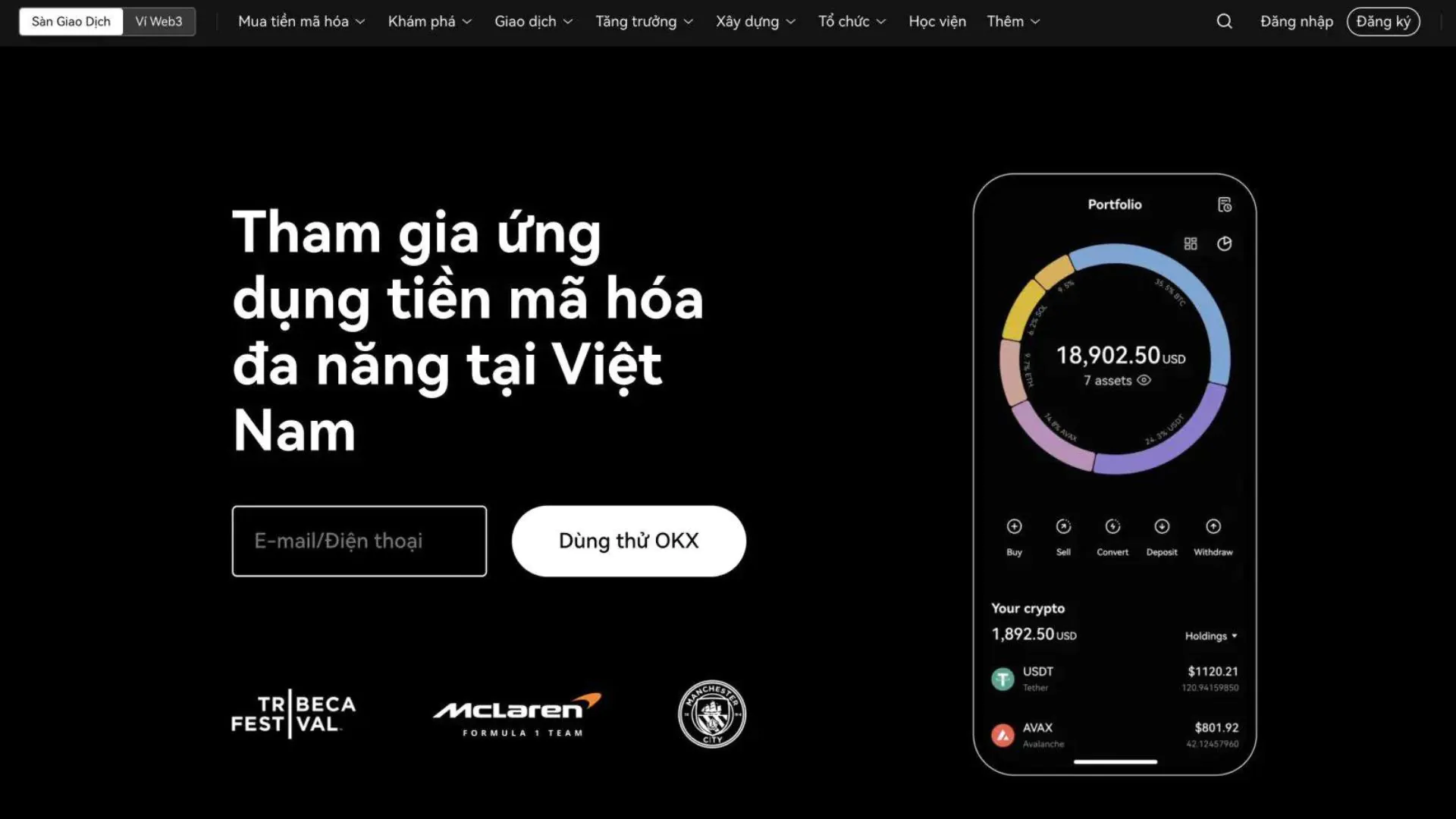 Truy cập website và đăng kí tài khoản sàn OKX