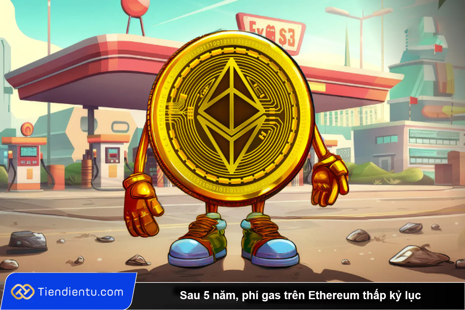 Sau 5 nam Phi gas tren Ethereum thap ky luc