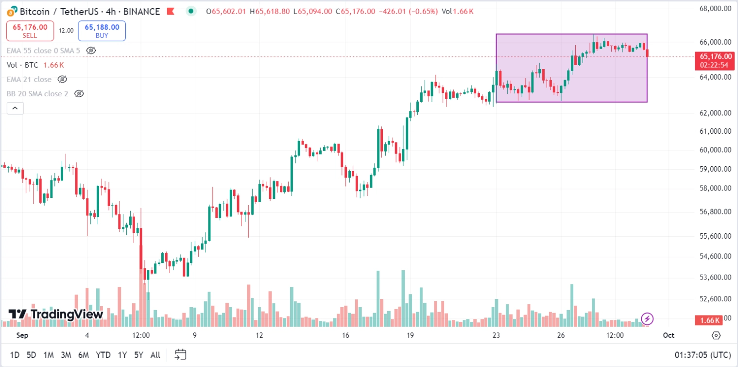 Biểu đồ Bitcoin trên Tradingview