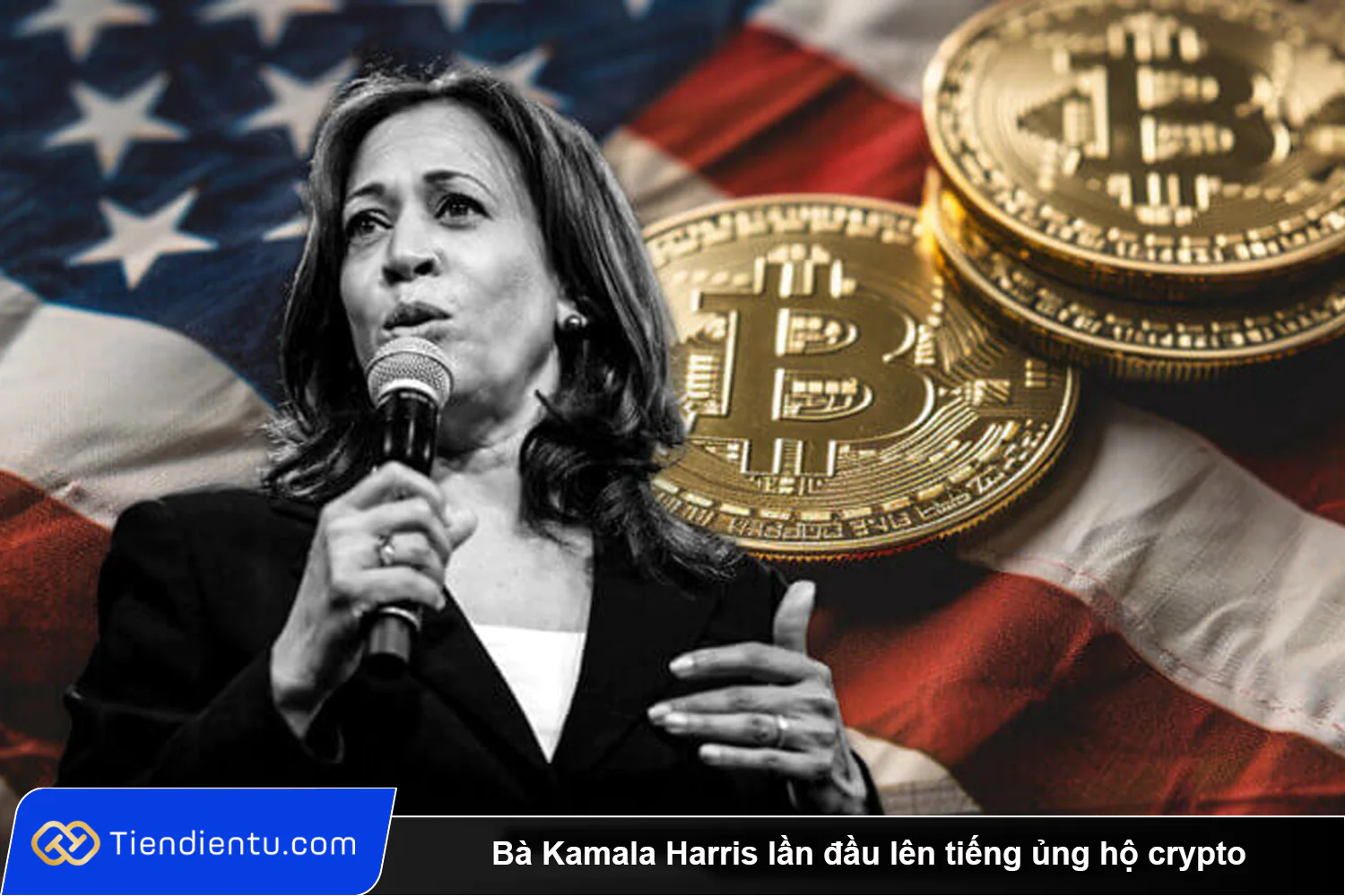 Ba Kamala Harris lan dau len tieng ung ho crypto