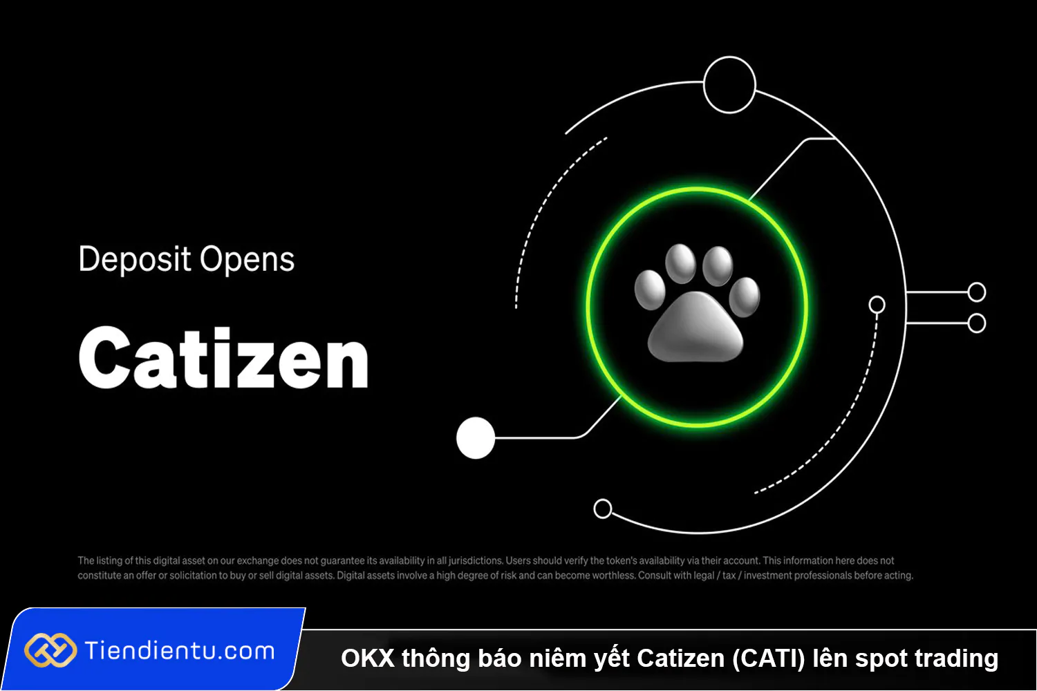 OKX thong bao niem yet Catizen CATI len spot trading