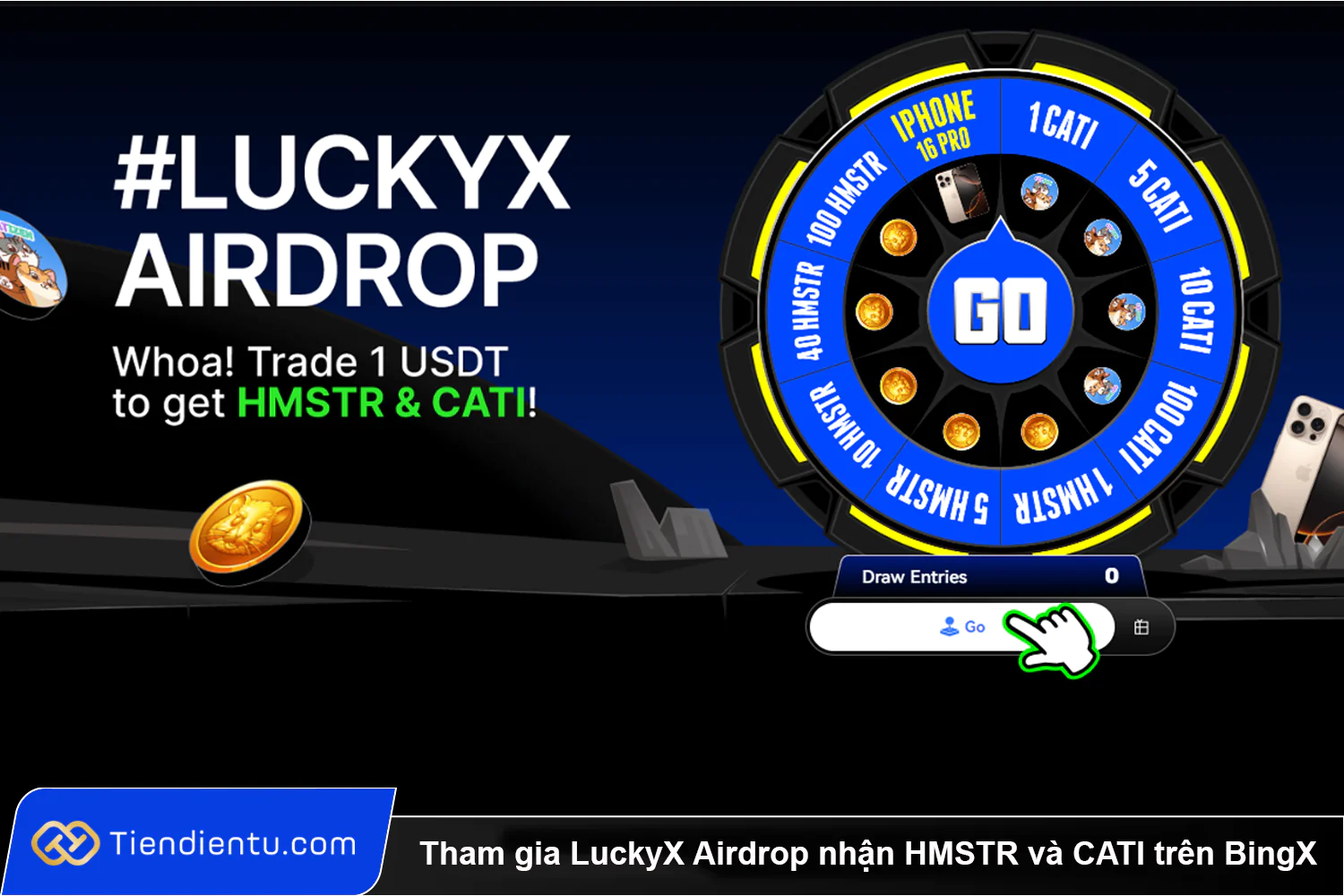 Tham gia LuckyX Airdrop nhan HMSTR va CATI tren BingX