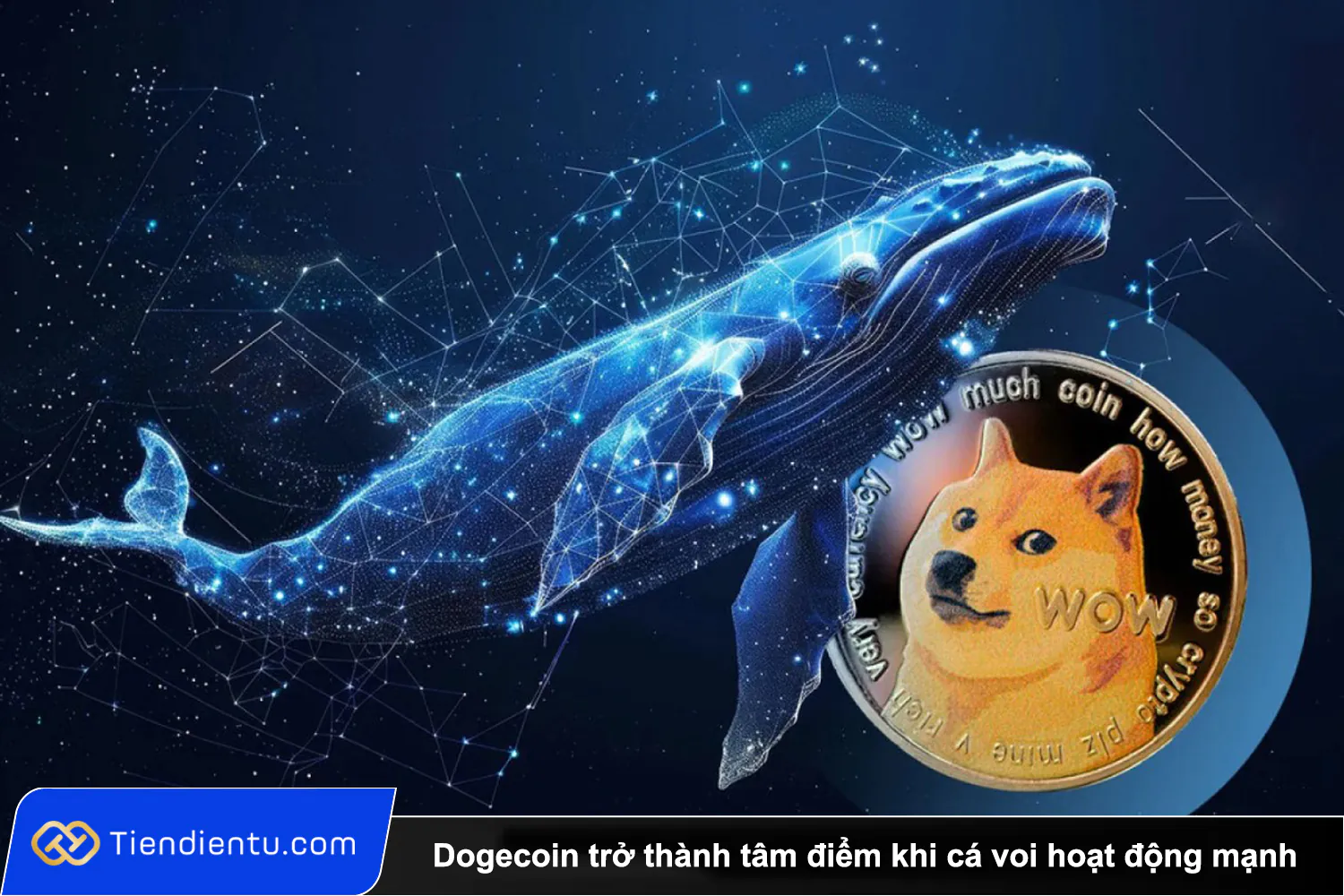 Tiendientu Dogecoin tro thanh tam diem khi ca voi hoat dong manh