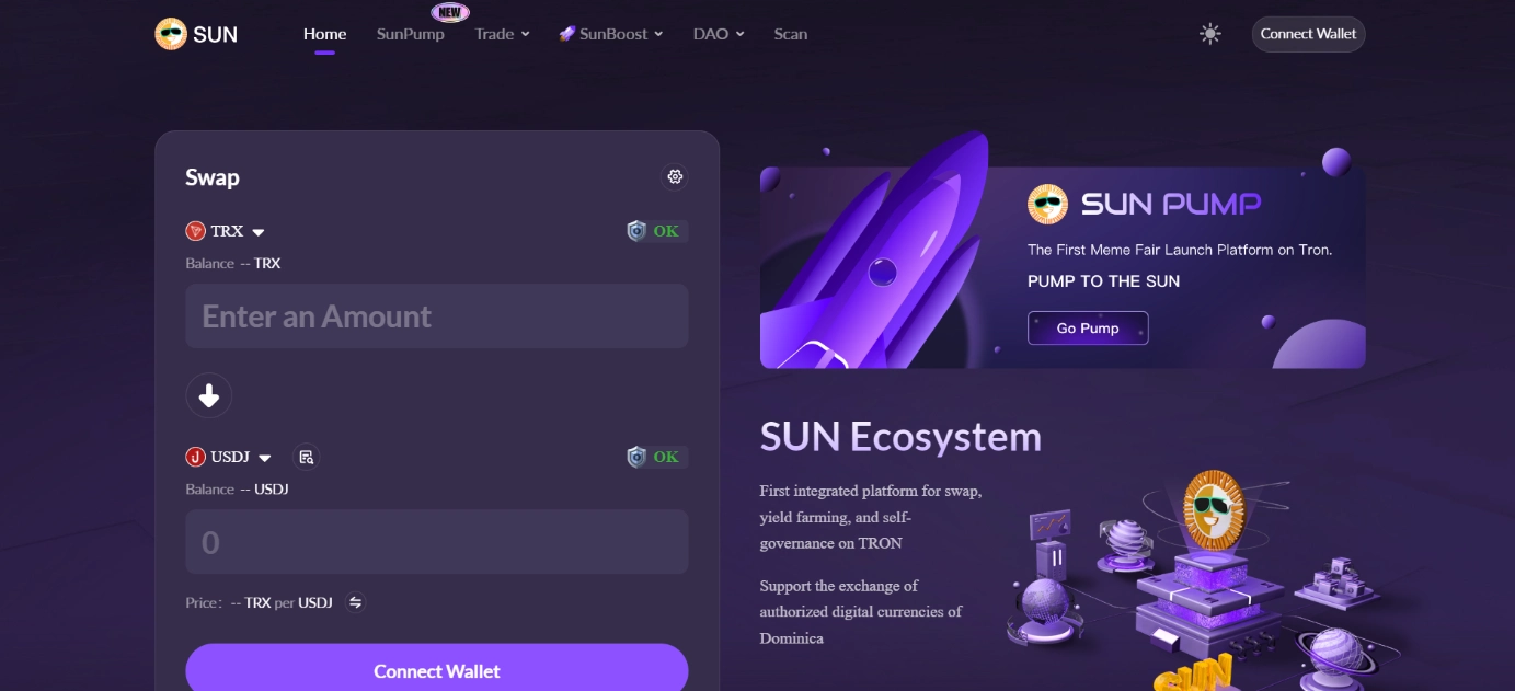 Sun.io - nền tảng DeFi đầu tiên trên TRON