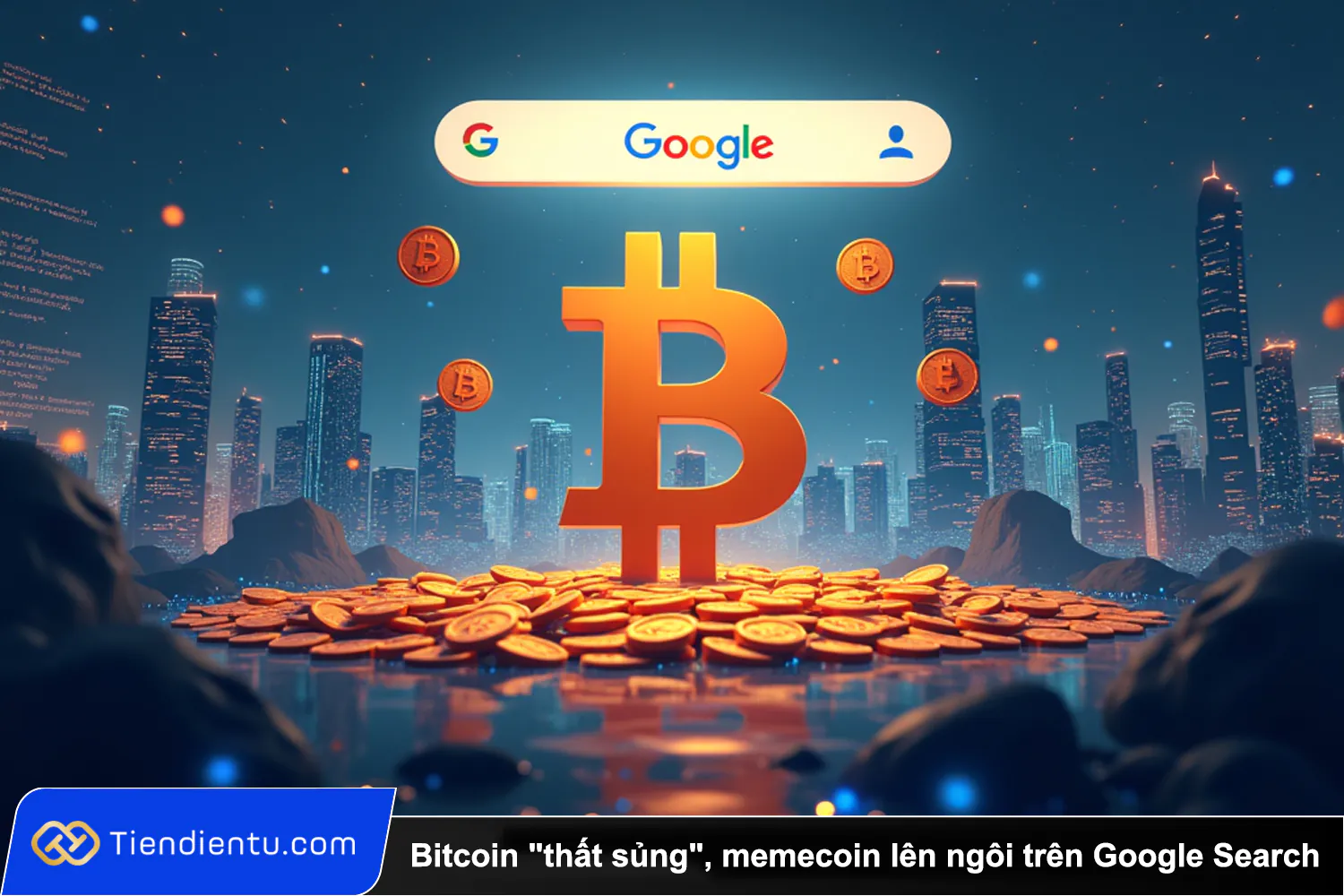 Bitcoin that sung memecoin len ngoi tren Google Search