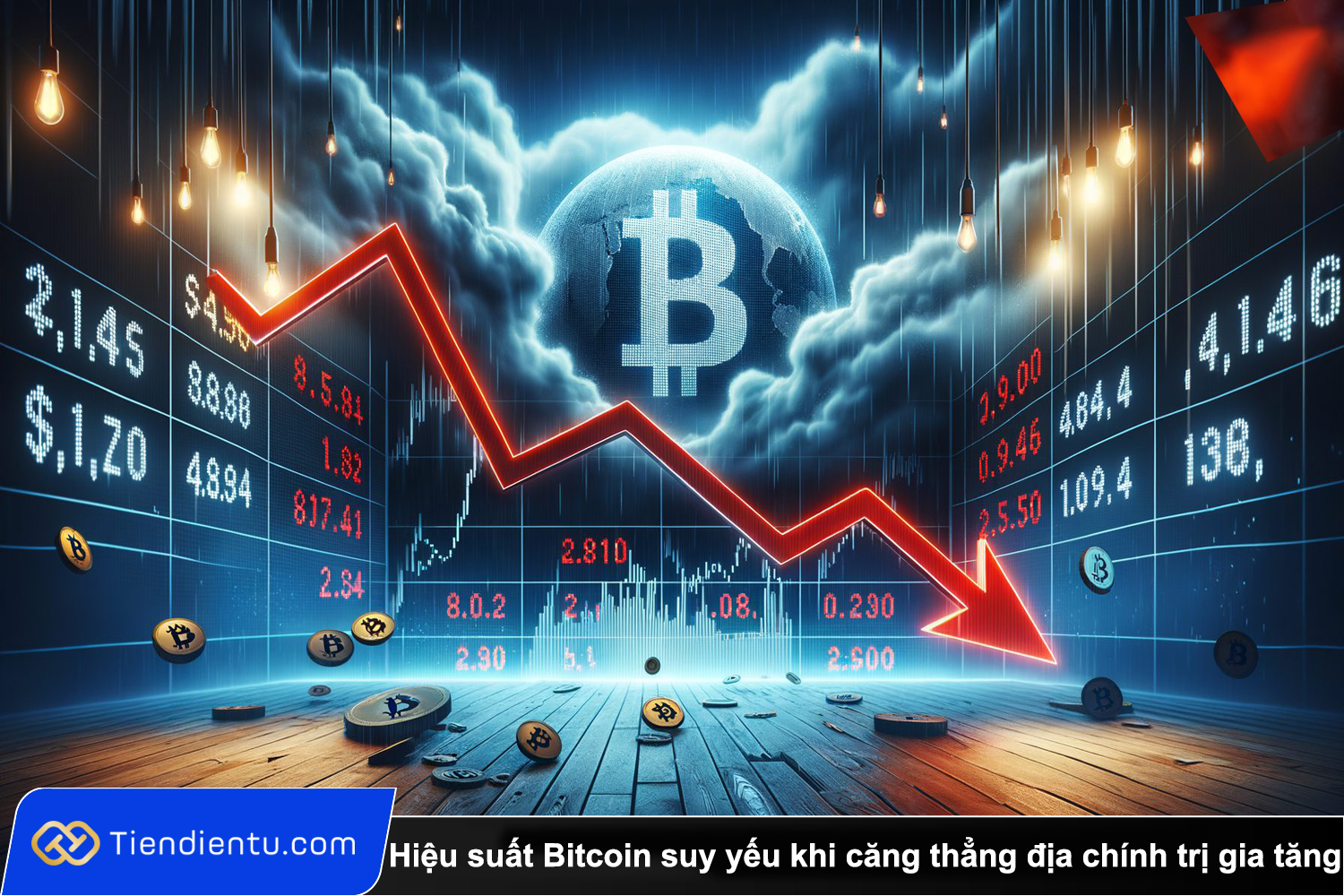 Tiendientu Hieu suat Bitcoin suy yeu khi cang thang dia chinh tri gia tang