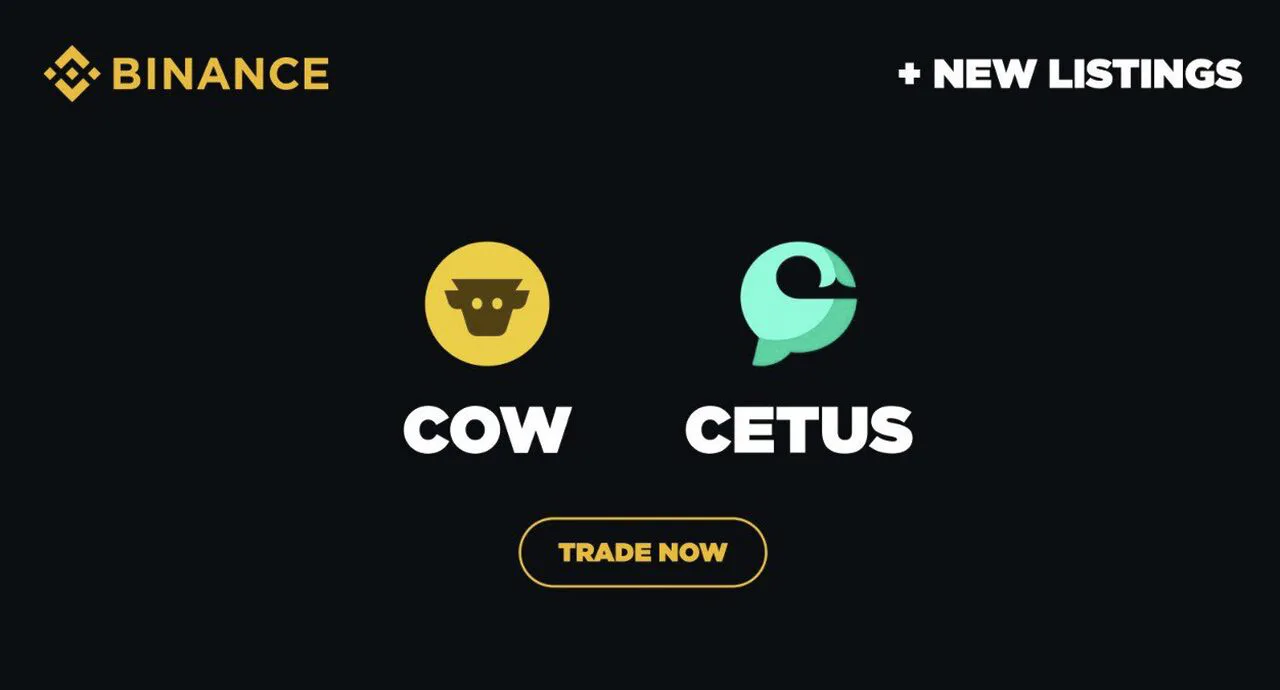 Binance niêm yết COW và CETUS