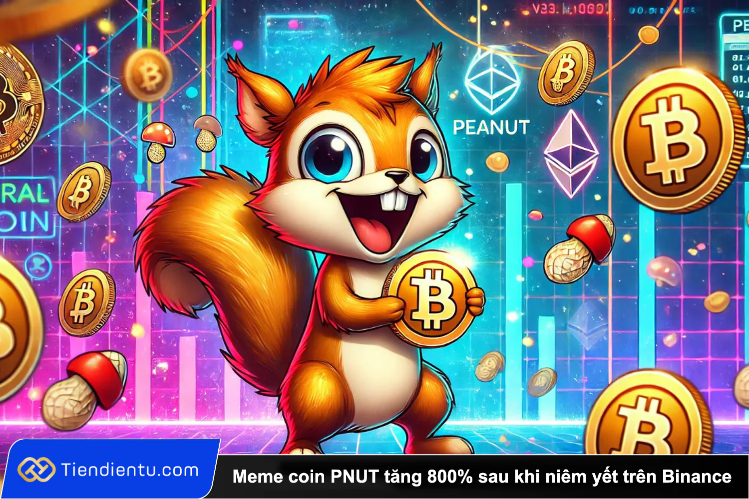 Tiendientu Meme coin PNUT tang 800 sau khi niem yet tren Binance