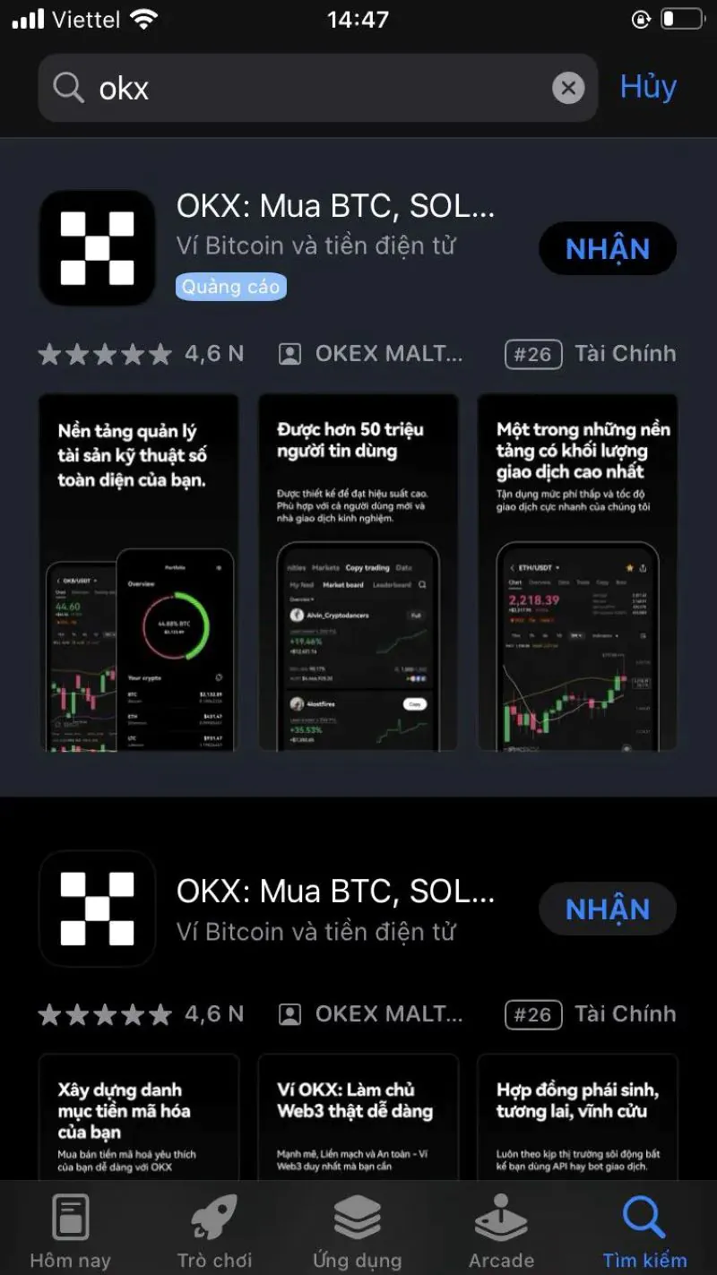 tải app giao dịch sàn okx