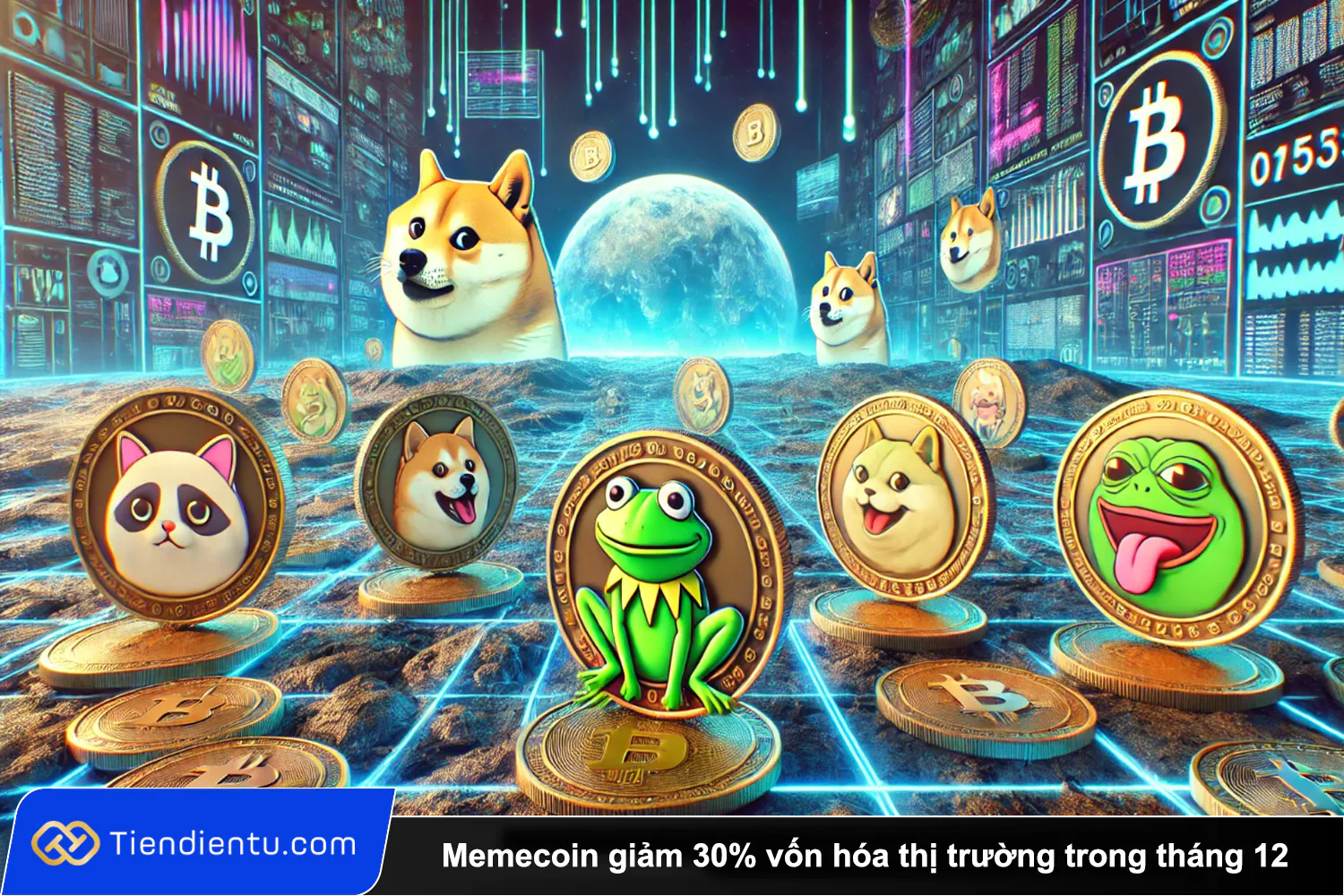 Memecoin giam 30 von hoa thi truong trong thang 12