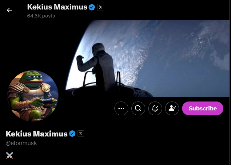 Elon Musk surprised the world by changing the name of his X account (formerly Twitter) to "Kekius Maximus"