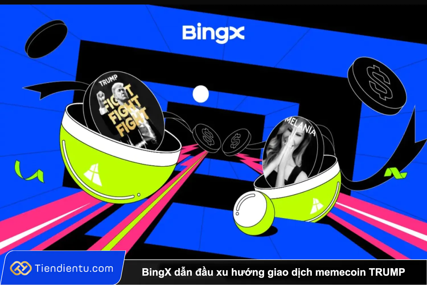 BingX dan dau xu huong giao dich memecoin TRUMP va MELANIA