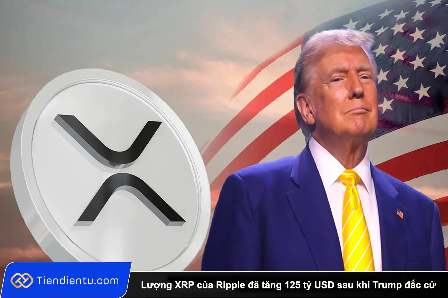 Tiendientu Luong XRP cua Ripple da tang 125 ty USD sau khi Trump dac