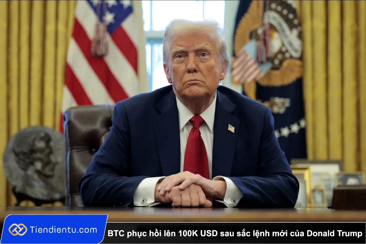 Tiendientu Bitcoin phuc hoi len 100K USD sau sac lenh moi cua Donald Trump