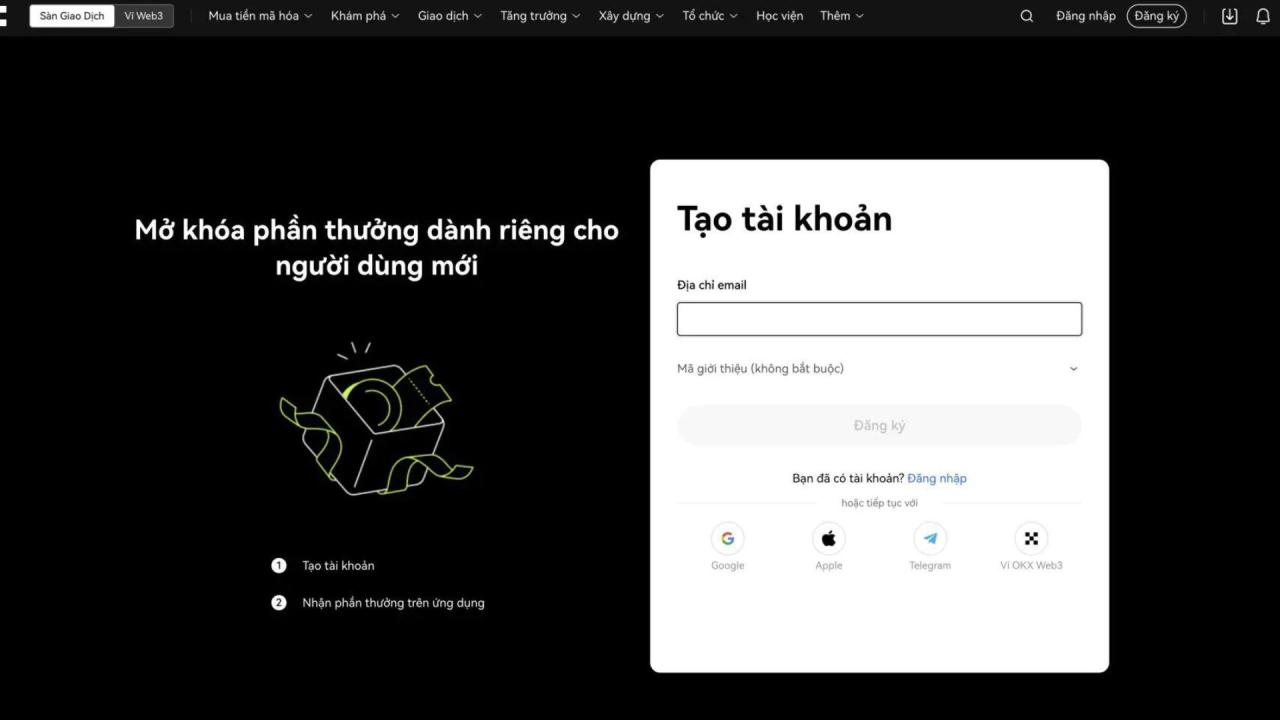 Nhập địa chỉ email của bạn vào và bấm vào nút đăng ký. Điền thông tin cá nhân