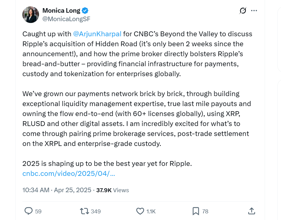 Chủ tịch Monica Long viết trên X