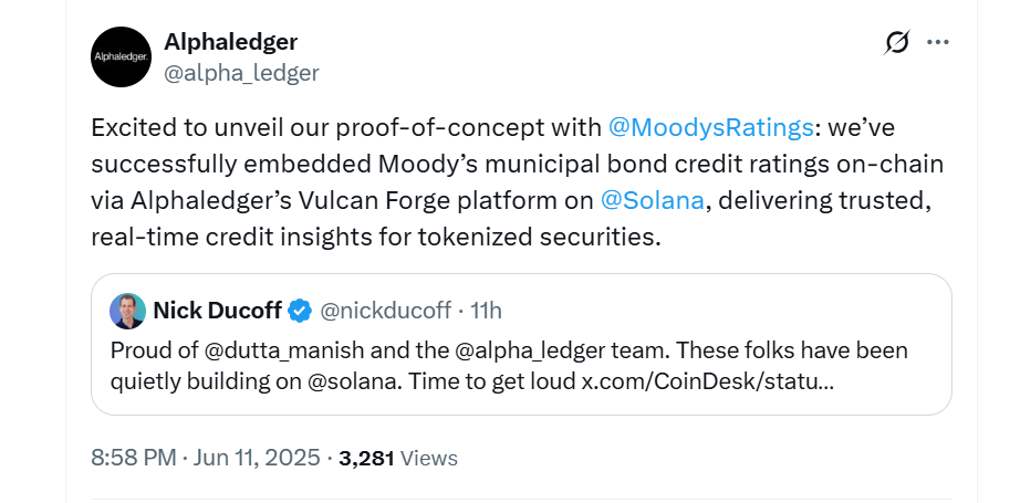 Moody’s đưa xếp hạng tín dụng vào chứng khoán mã hóa