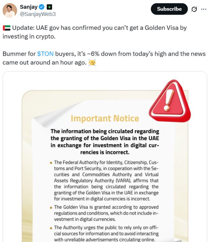 Chính quyền UAE từ chối