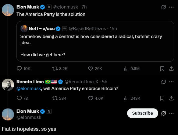 Elon Musk chia sẻ trên X