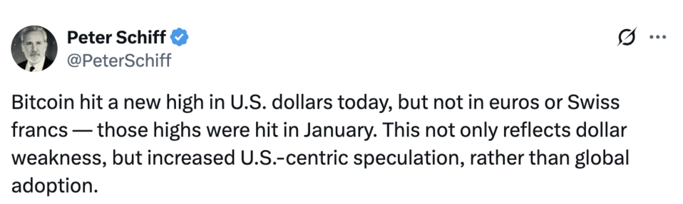 Nhận định của Peter Schiff