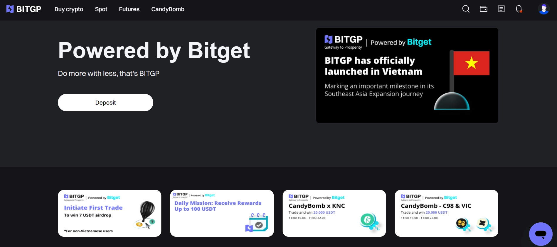 Giao diện sàn BitGP