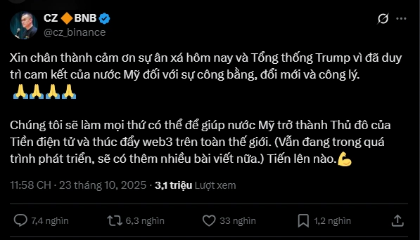 CZ đăng bài cảm ơn