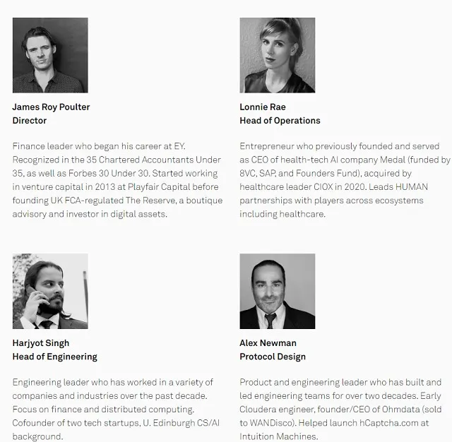 4 thành viên chính trong nhóm phát triển Human Protocol (HMT)