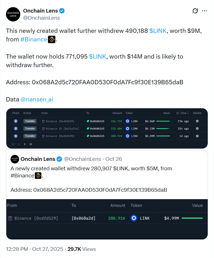 Cá voi rút Chainlink khỏi sàn