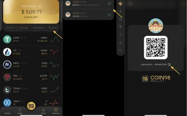 Coin 98 wallet là ví lưu trữ của Alice token Coin 98 wallet là ví lưu trữ của Alice token