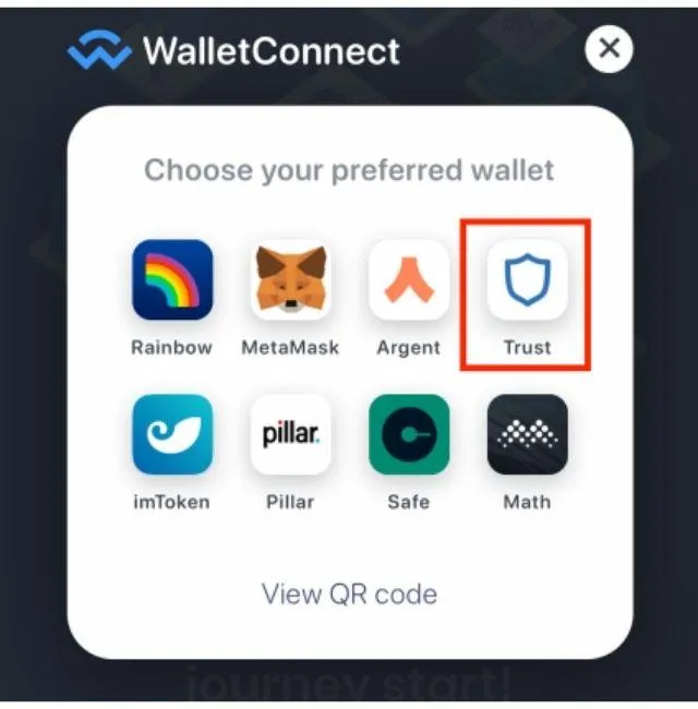 Lựa chọn vào mục Trust Wallet để tham gia public sale