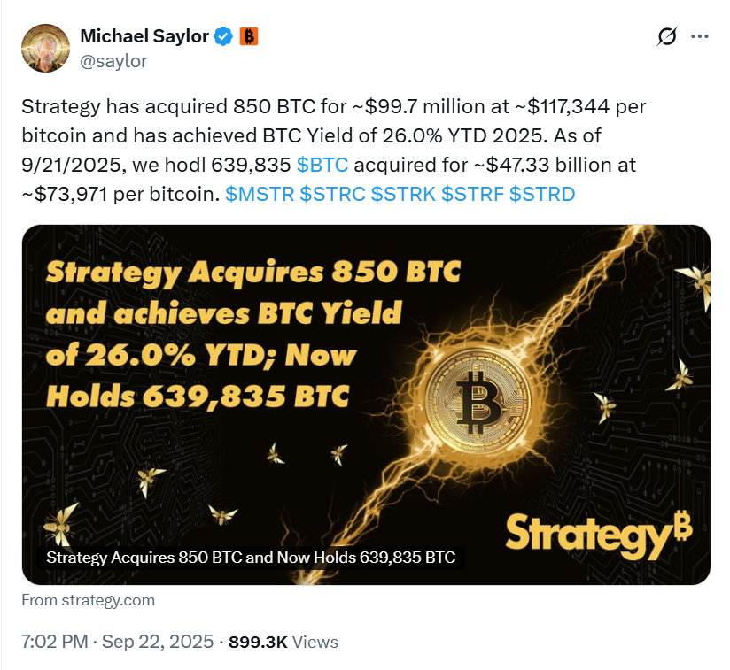 Michael Saylor chia sẻ trên X