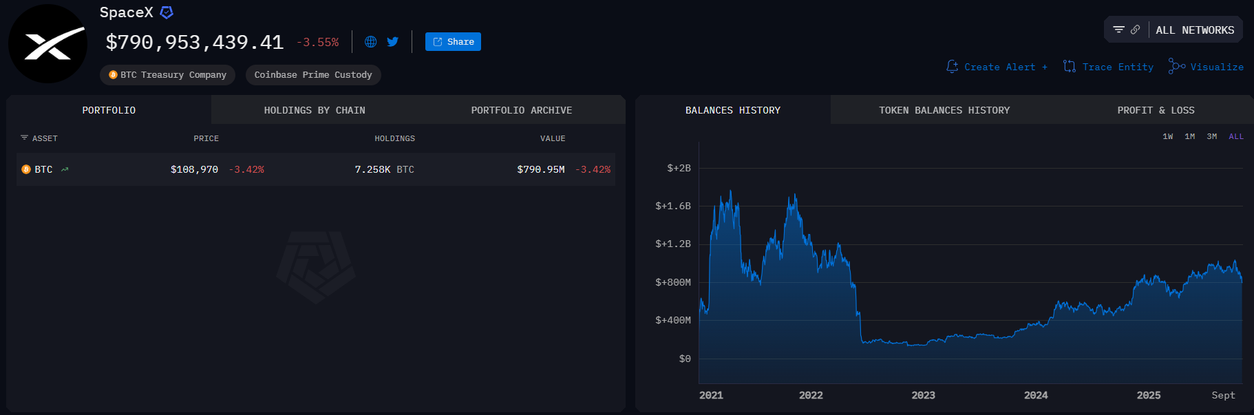 SpaceX BTC Holdings
