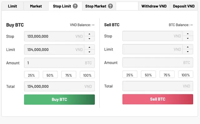 Sử dụng chức năng Stop-Limit để tự động giao dịch Sử dụng chức năng Stop-Limit để tự động giao dịch
