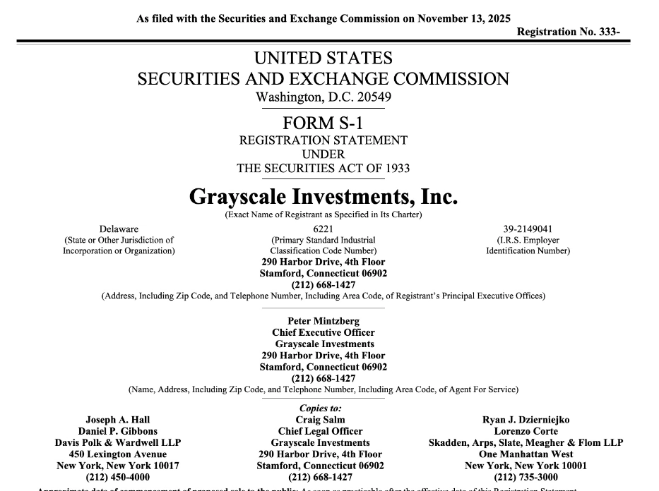 Grayscale nộp hồ sơ IPO trên sàn Mỹ 