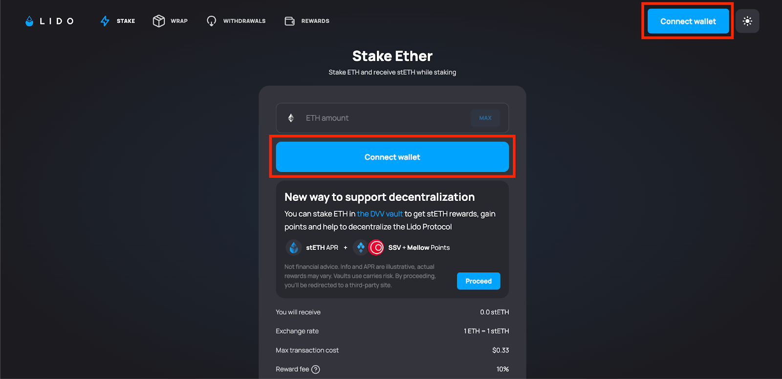 Kết nối với Lido Finance