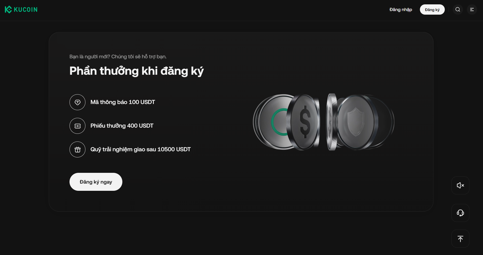 Giao diện trang chủ KuCoin (KCS) là gì