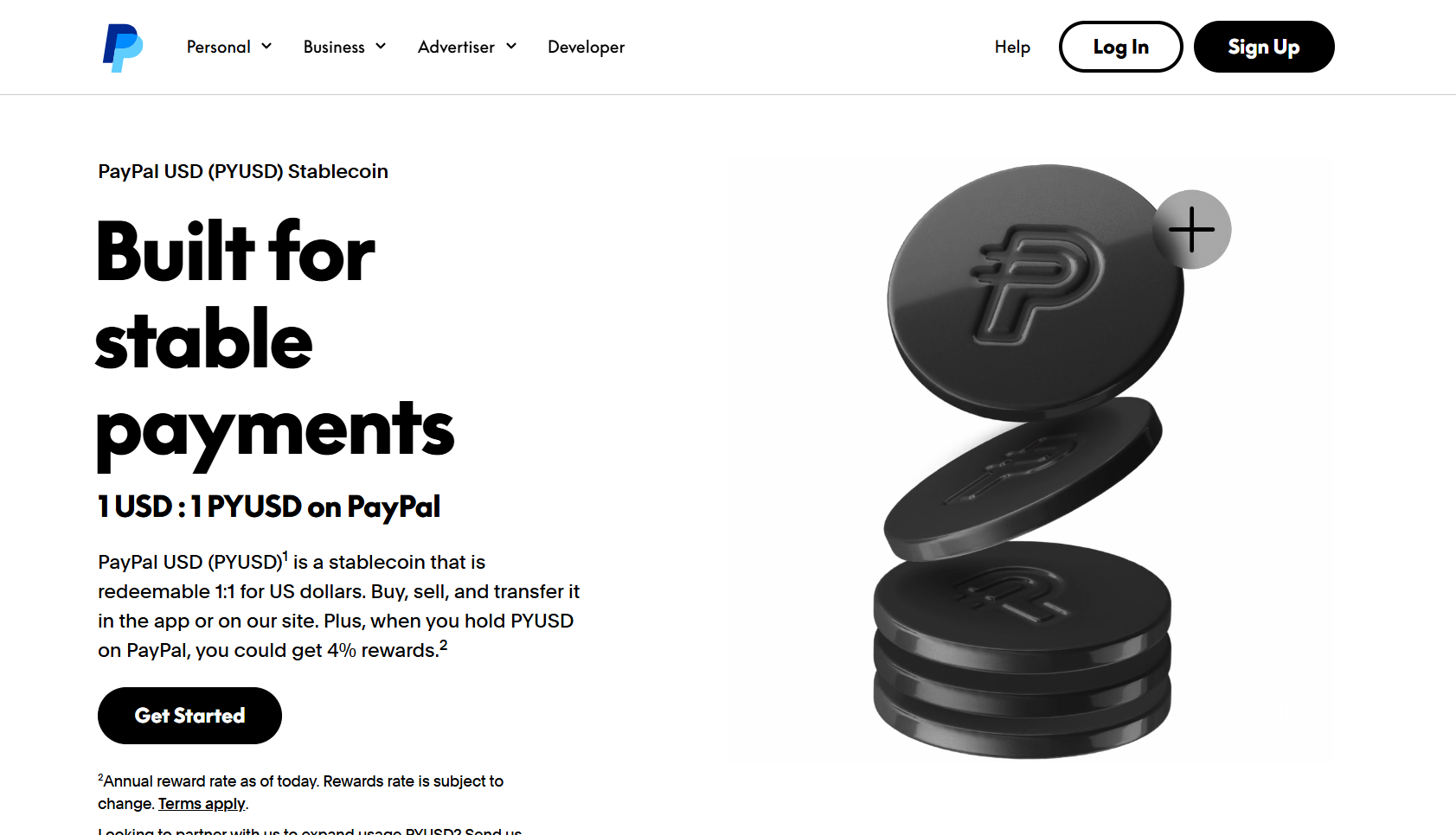 PYUSD là một stablecoin ERC-20 được phát hành thông qua sự hợp tác giữa PayPal và Paxos