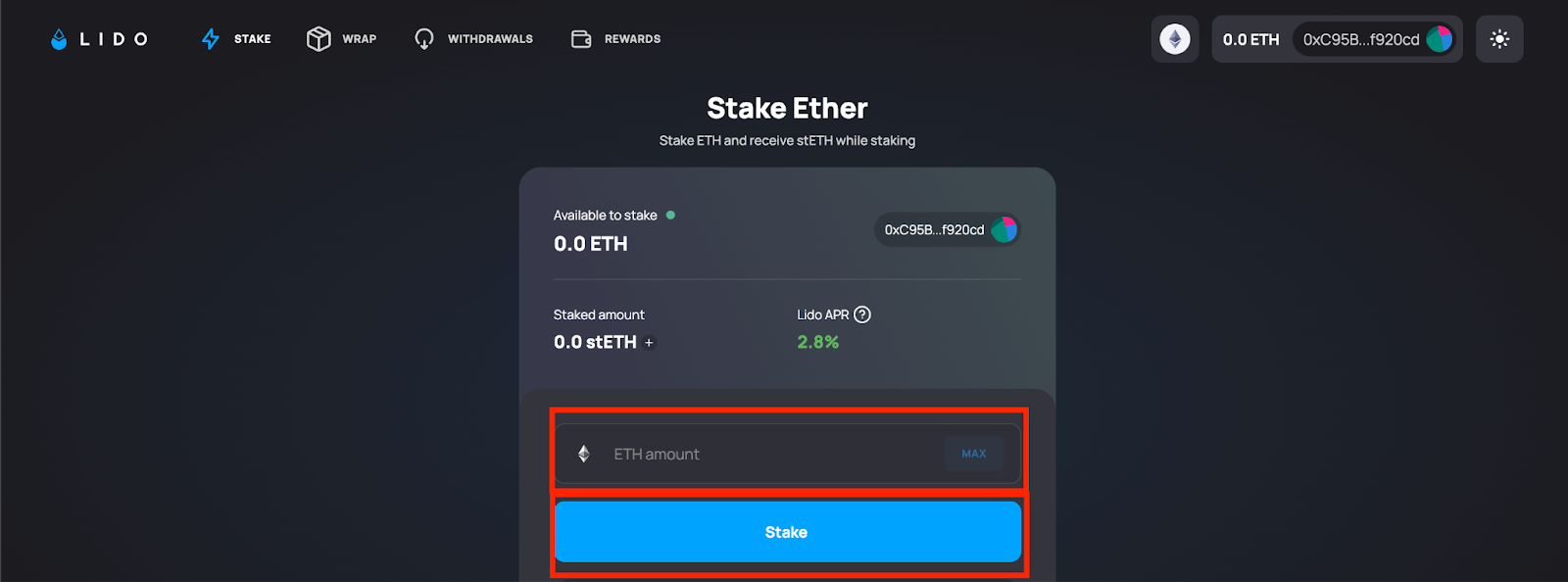 Stake ETH