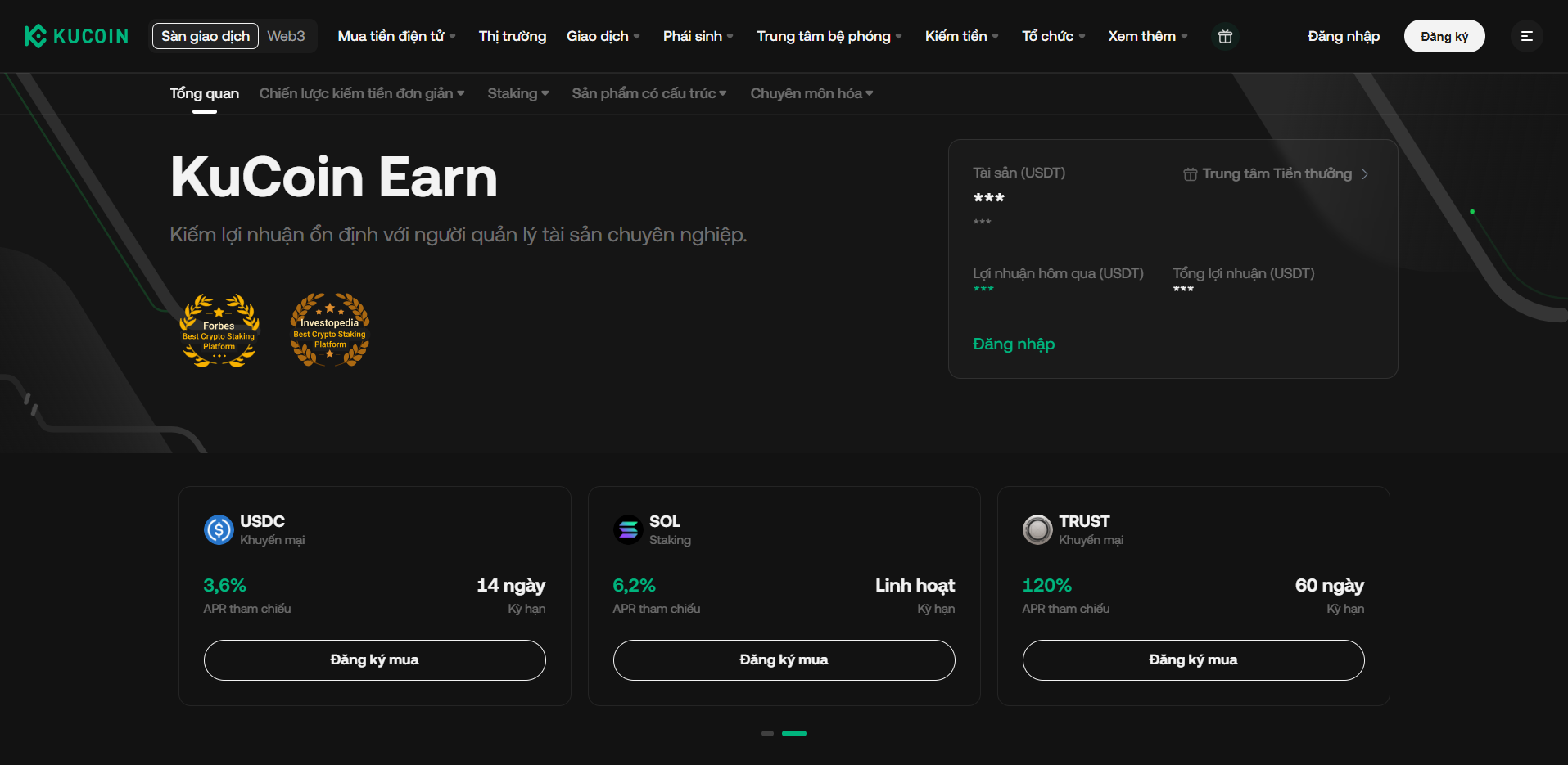 Tính năng Kucoin Earn