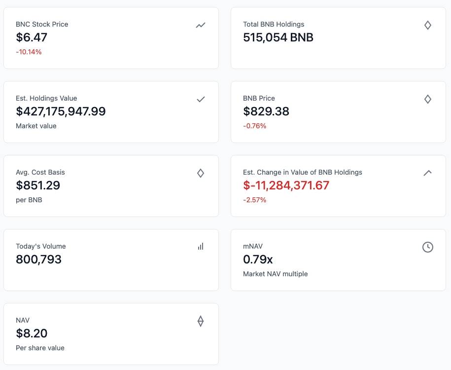 Cú trượt của BNB góp phần đẩy NAV của công ty xuống còn 8,09 USD