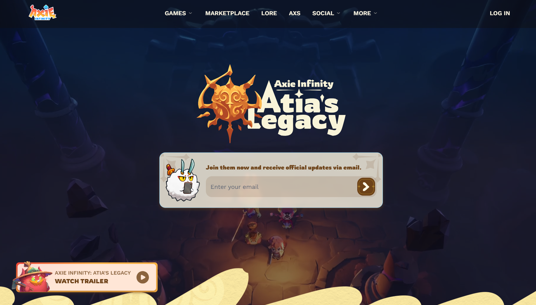 Giao diện trang chủ Axie Infinity là gì