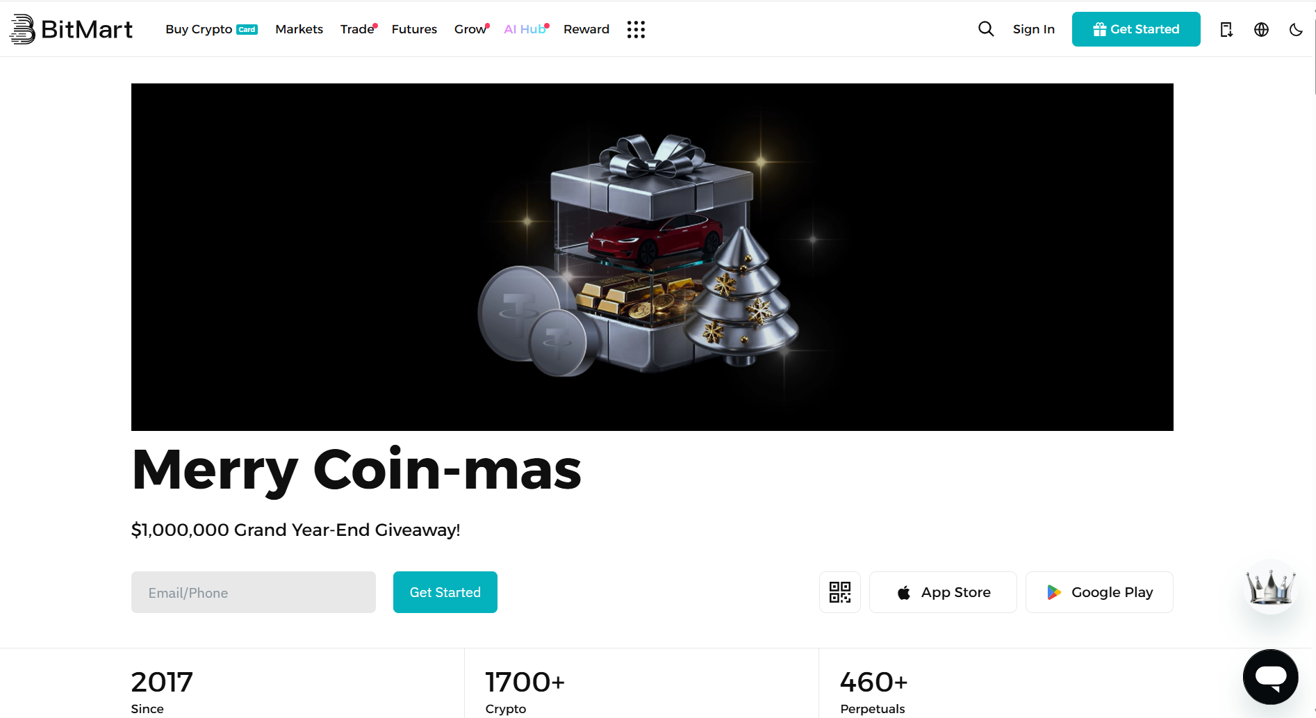 Giao diện trang chủ BitMart là gì