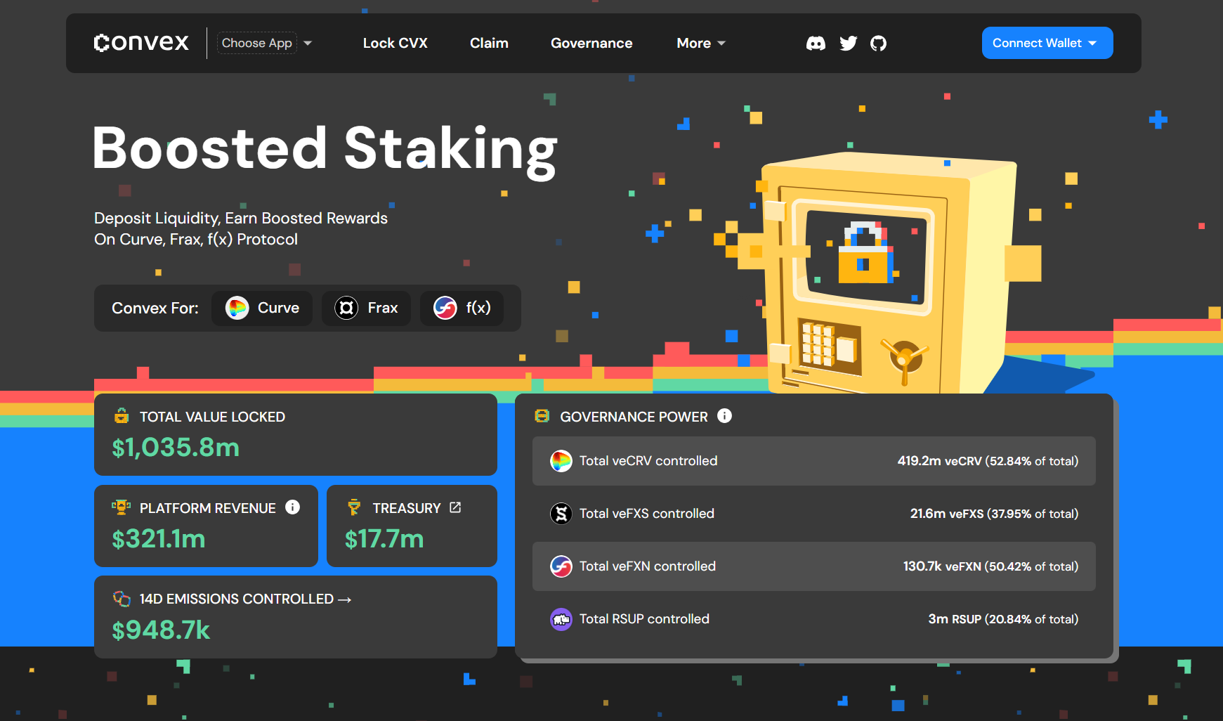 Giao diện trang chủ Convex Finance (CVX) là gì