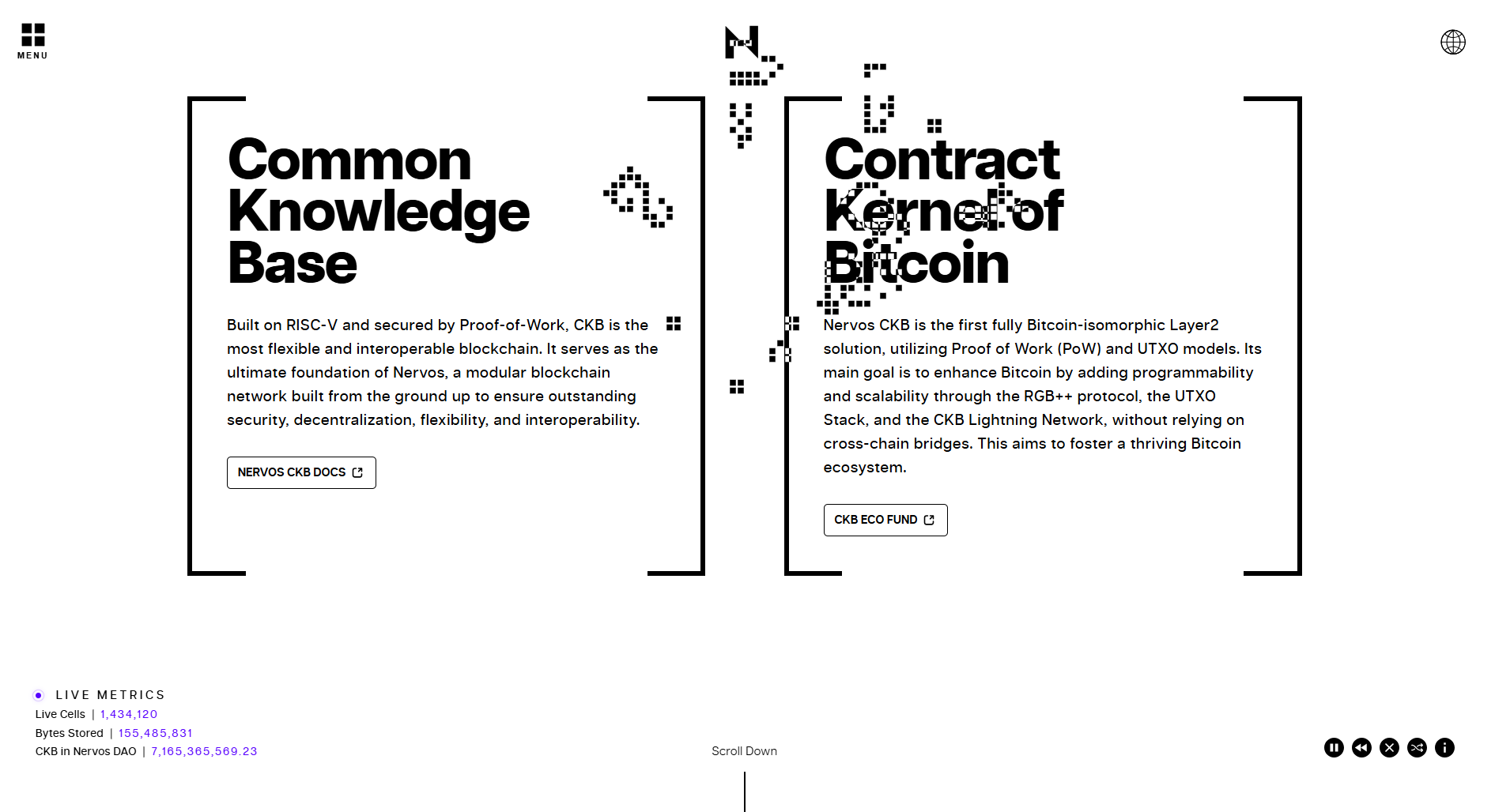Giao diện trang chủ Nervos Network (CKB) là gì