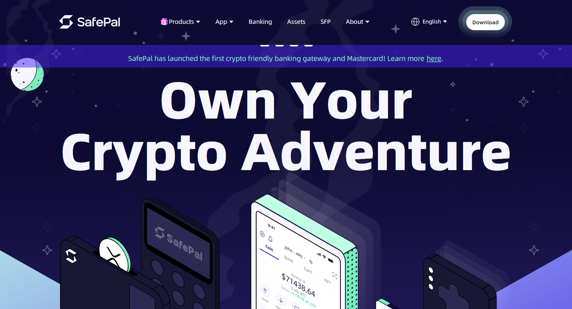 Giao diện trang chủ Safepal (SFP) là gì